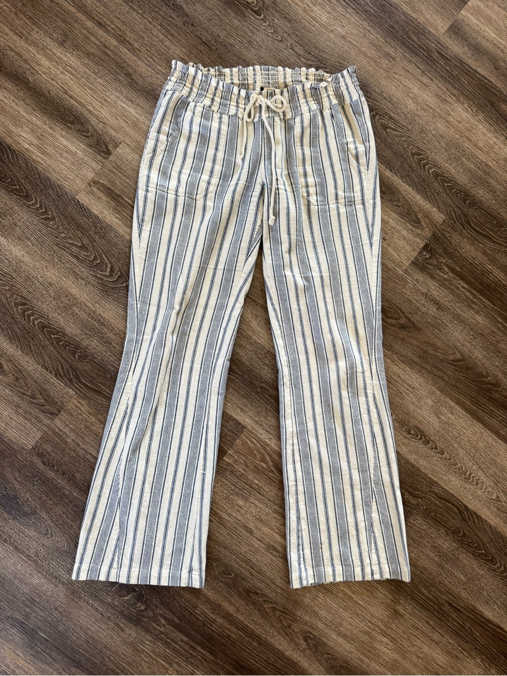 Roxy Blue & Cream Striped Pull-On Pants